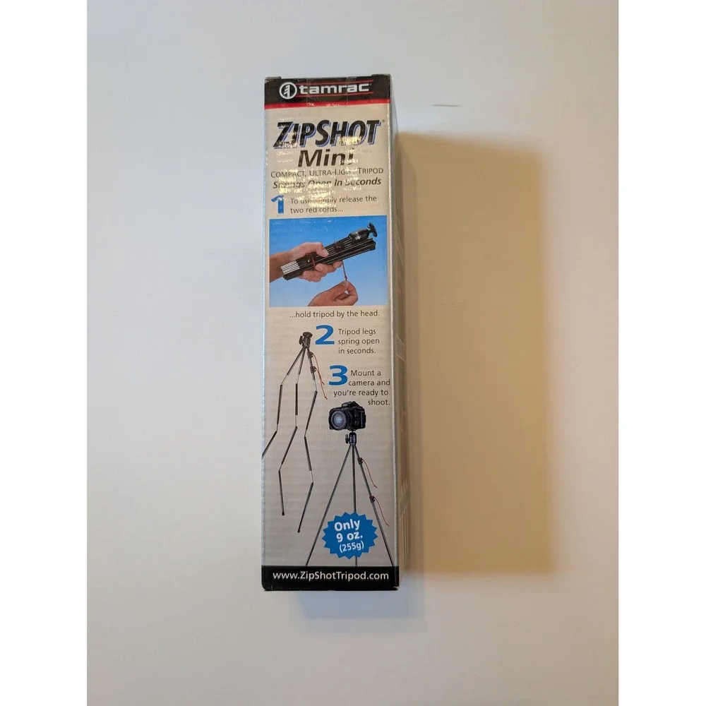 Tamrac Camera Tripod ZipShot Mini TR404 Ultra Light Compact 28in New Open Box